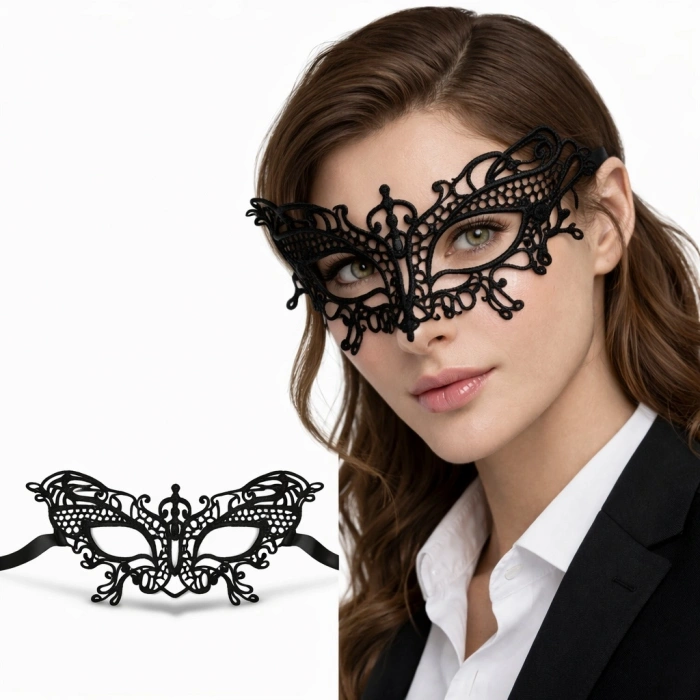 Siyah Dantel Venedik Maskesi Kadın – Parti Balo Maskesi 2 No