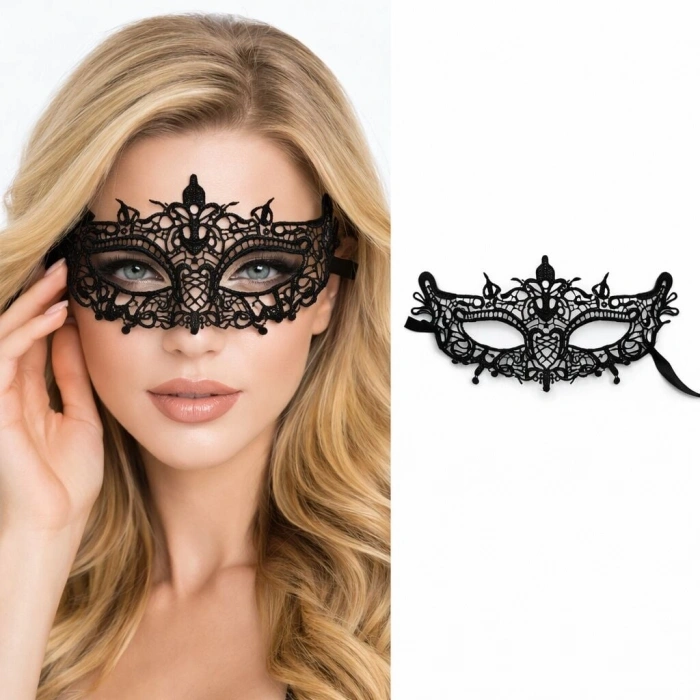 Siyah Dantel Venedik Maskesi Kadın – Zarif Parti & Balo Maskesi 4 No