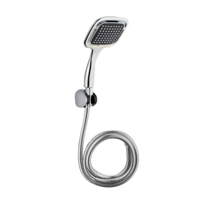 Siyah El Duşu Seti Spiral Duş Hortumu Ve Duvar Askılı Çok Fonksiyonlu Duş Başlığı