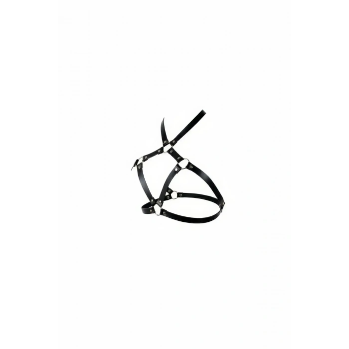 Siyah Göğüs Harness Metal Halka Detaylı - Brf231