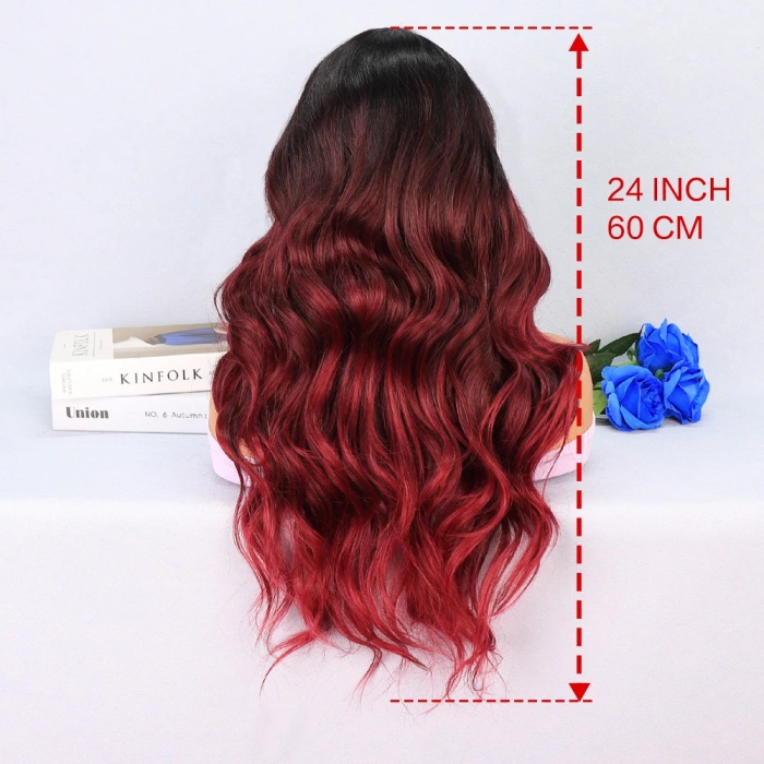 Siyah Kızıl Ombreli Tül Peruk