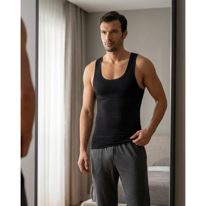MARSİLYAN™ SİYAH MI  1400 Modal Cotton Erkek Atlet Korse