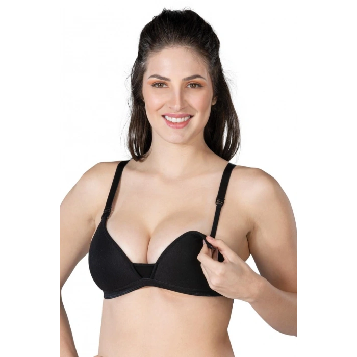 MARSİLYAN™ SİYAH MI  1422 Modal Cotton Kaplı Emzirme Sütyen