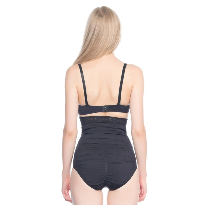 MARSİLYAN™ SİYAH MI  2028 Dantelli Yüksek Bel Slip Korse
