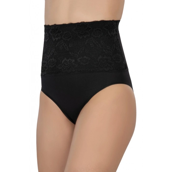 MARSİLYAN™ SİYAH MI  2090 Önü Dantelli Yüksek Bel Slip Korse