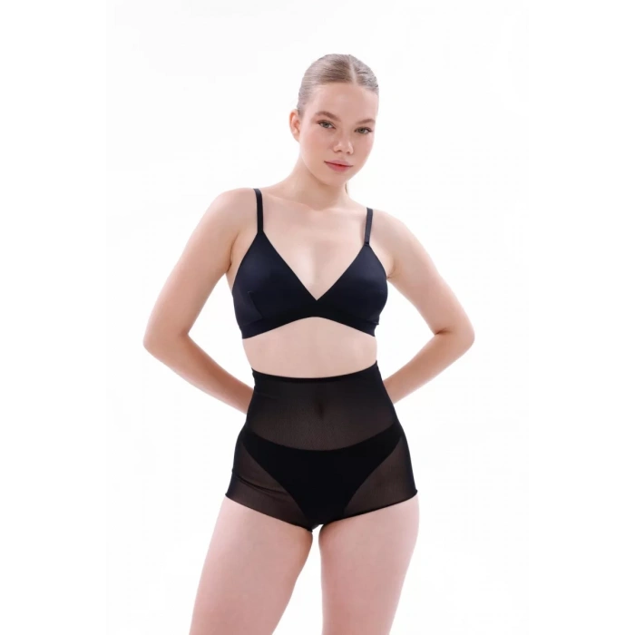Siyah Mı Emay 2706 Lazer Tül Toparlayıcı Slip Hayalet Külot Korse