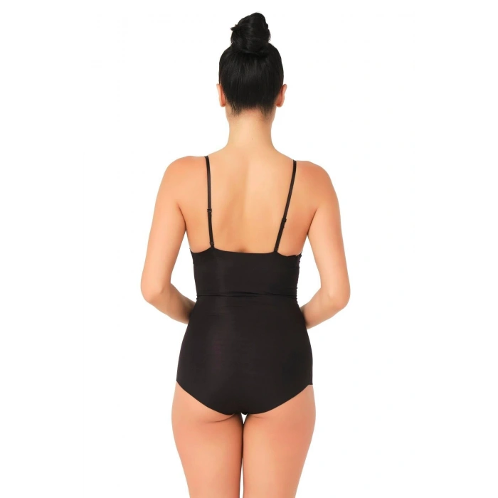 MARSİLYAN™ SİYAH MI  2723 Lazer Kesim Göğsü Açık Slip Korse