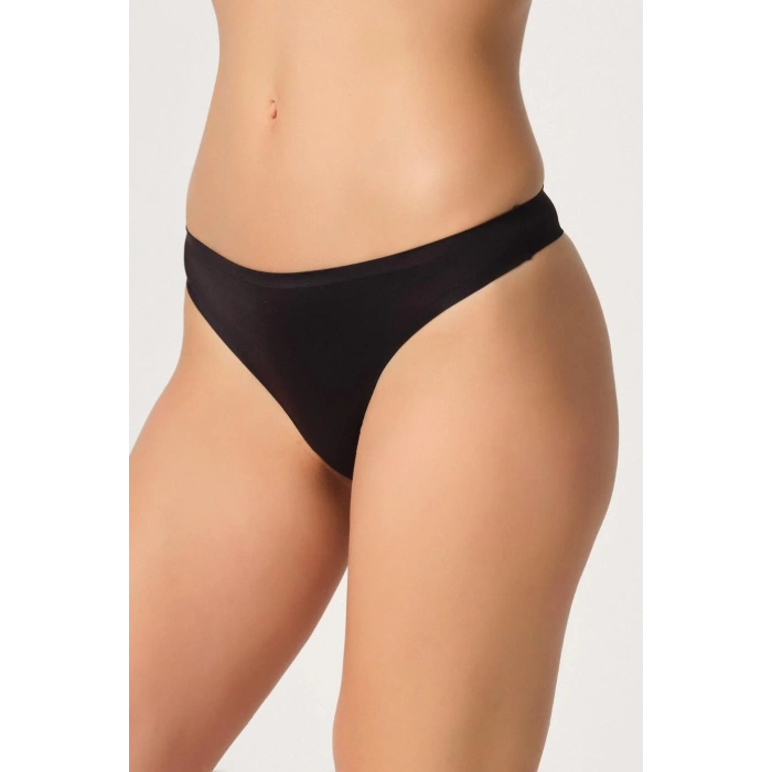 MARSİLYAN™ SİYAH MI  2802 Yapıştırma Lazer Kesim String Külot