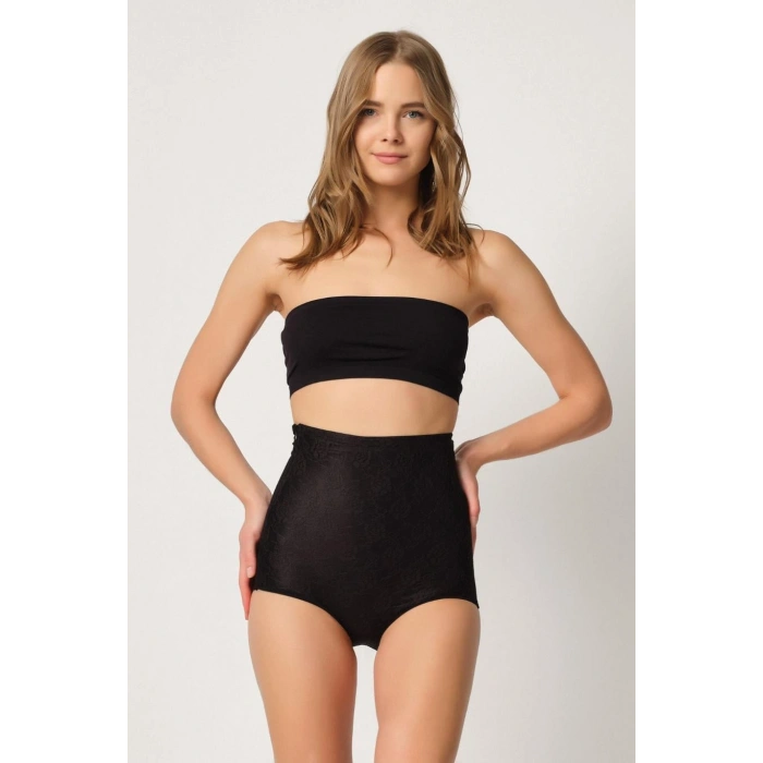 MARSİLYAN™ SİYAH MI  2842 Lazer Dantelli Slip Korse