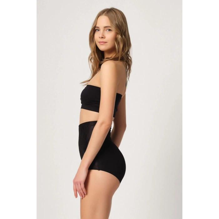 MARSİLYAN™ SİYAH MI  2842 Lazer Dantelli Slip Korse