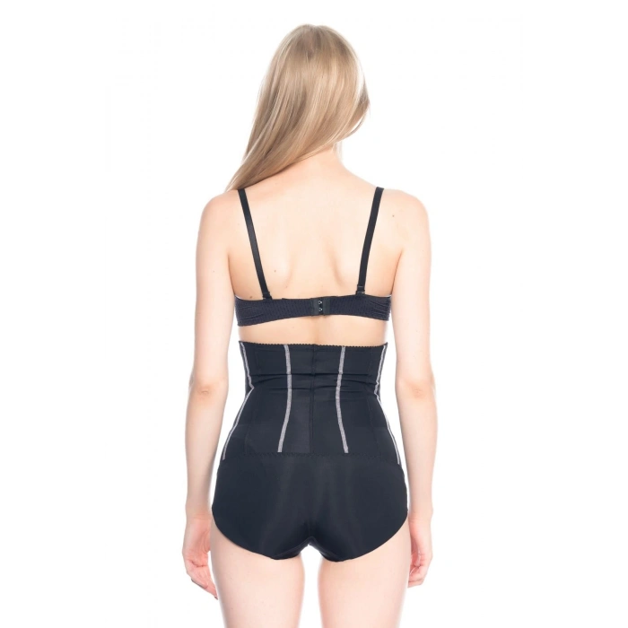 MARSİLYAN™ SİYAH MI  2886 Yüksek Bel Tül Slip Lazer Korse
