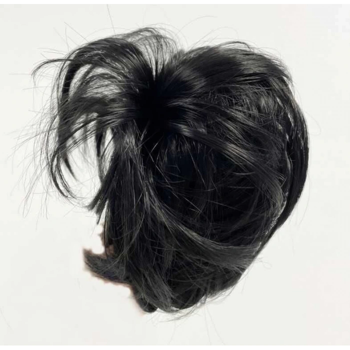 Siyah Renk Düz Model Hazır Telli Saç Şeklinde Peruk Postiş Toka