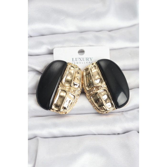 Siyah Renk Pirinç Vintage Kadın Küpe - TJ-BKP11497