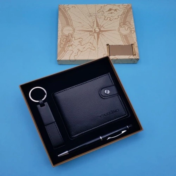 Siyah Touchpen Kalem Anahtarlık ve Cüzdan