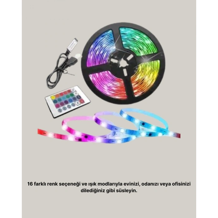 Smart Şerit Led Kumandalı Usb Enerjili Suya Dayanıklı Dekoratif Aydınlatma