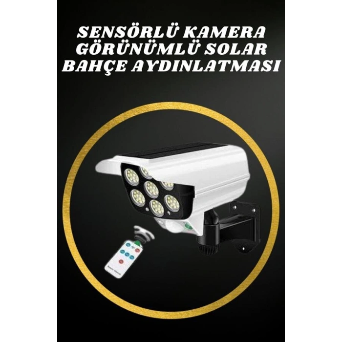 Solar Lamba Kamera Görünümlü Duvar Lambası Dönebilen Bahçe Aydınlatması