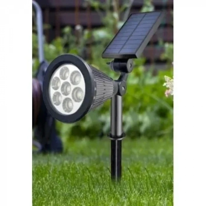 Solar LED Bahçe Lambası 7 Ledli RGB Işık – Güneş Enerjili Kazıklı & Duvar Montajlı Çim Lambası
