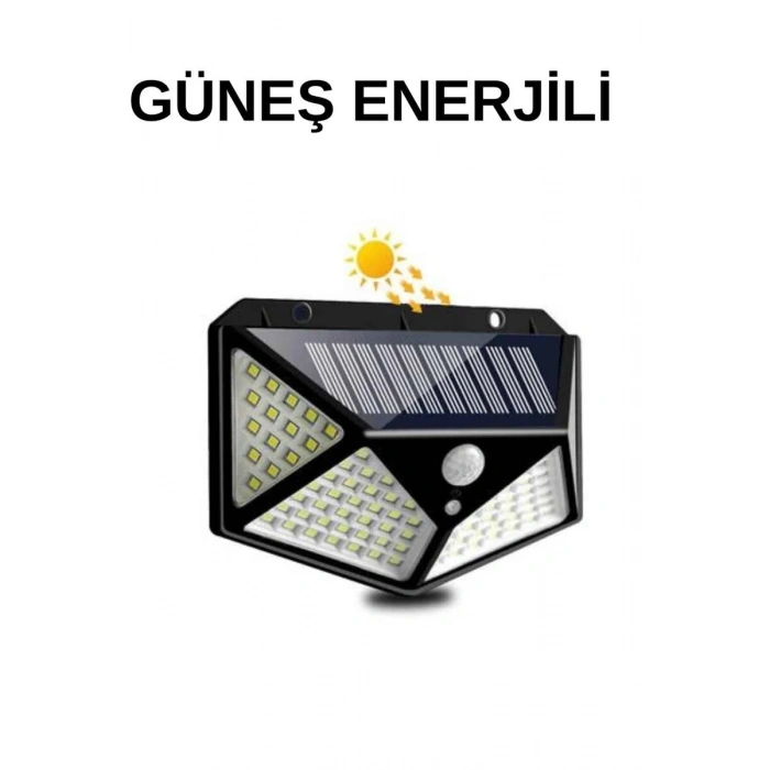 Solar Sensörlü Duvar Lambası Bahçe Lambaso Parlak Beyaz Işık Suya Dayanıklı