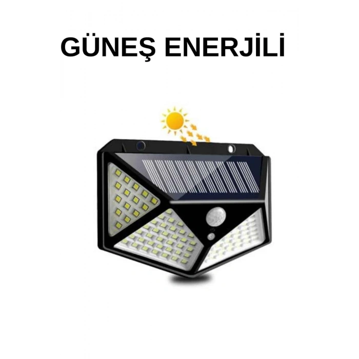 Solar Sensörlü Duvar Lambası Bahçe Lambaso Parlak Beyaz Işık Suya Dayanıklı