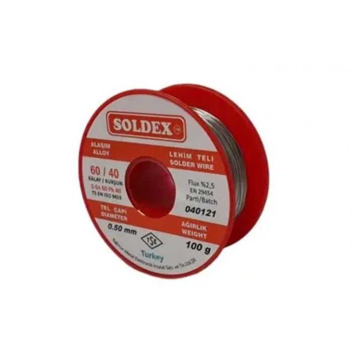 Soldex 60/40 Lehim Teli 100 gr 0,50 mm (Sn:60 / Pb:40)