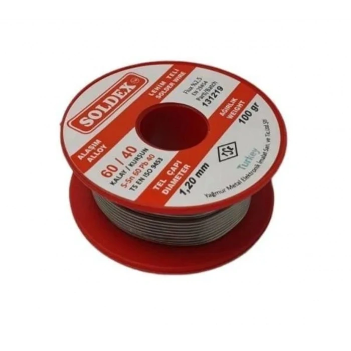 Soldex 60/40 Lehim Teli 100 gr 1.20 mm (Sn:60 / Pb:40)