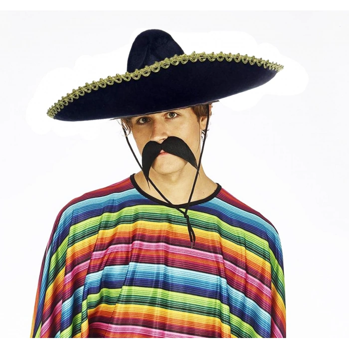 Sombrero Meksika Şapkası Altın Şeritli Yetişkin Boy