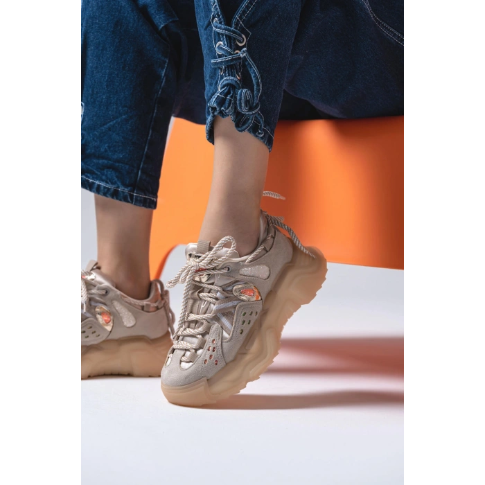 Sophie Bej Bağcıklı Spor Ayakkabı