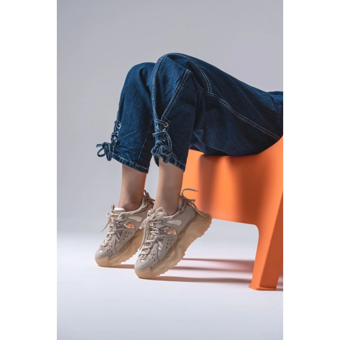 Sophie Bej Bağcıklı Spor Ayakkabı