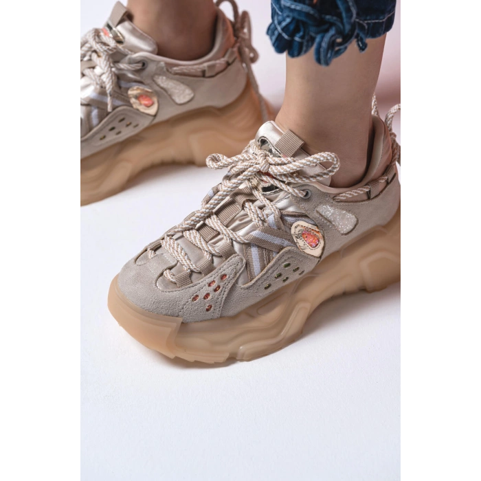 Sophie Bej Bağcıklı Spor Ayakkabı