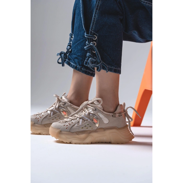 Sophie Bej Bağcıklı Spor Ayakkabı