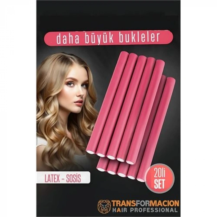 Sosis Latex Bigudi - Isısız Saç Bigudisi 17 mm 20 Adet 721915