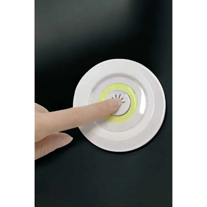 Spot Lamba Led Işık 3lü Uzaktan Kumandalı Pilli Yapışkanlı Kablosuz