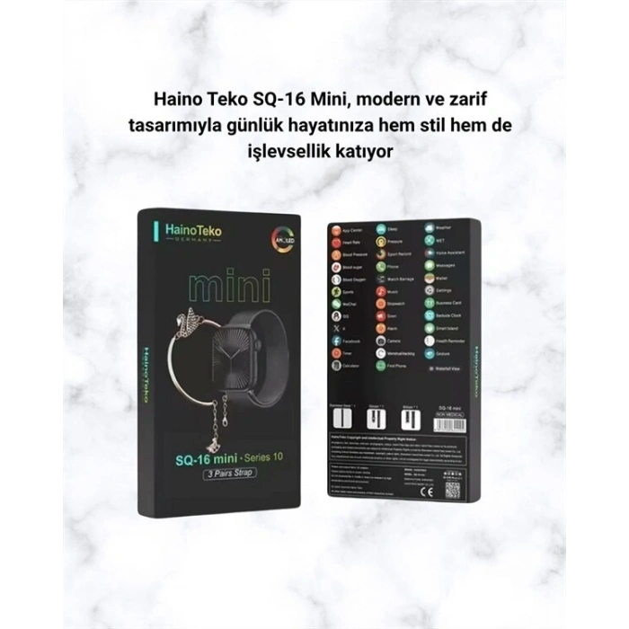 SQ-16 Mini Series 10 Akıllı Saat – 3 Kordon + Hediye Bileklik