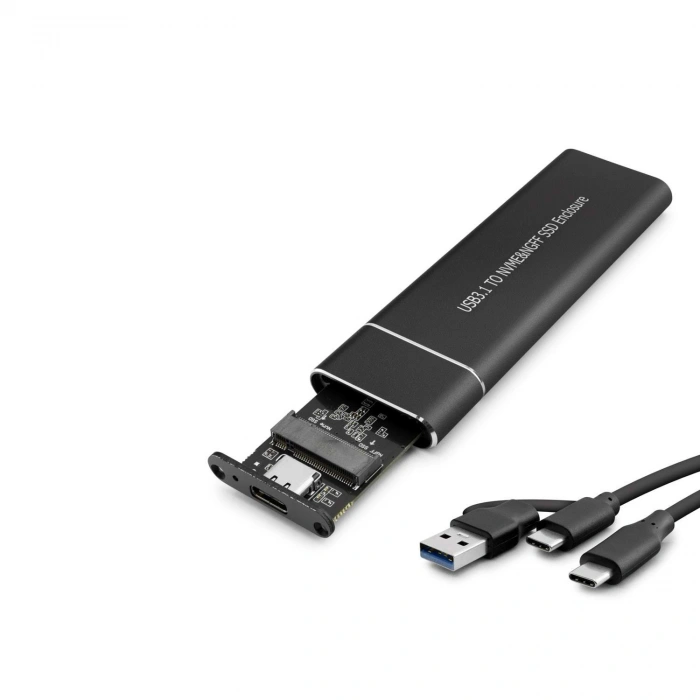 SSD Kutu Type-C 3.1 + Usb3.0 Nvme M2 Chıp Jms581D Siyah HDX1769