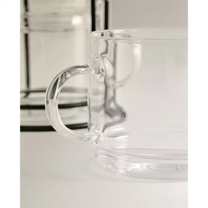 Standlı Borosilikat 4lü Fincan Seti