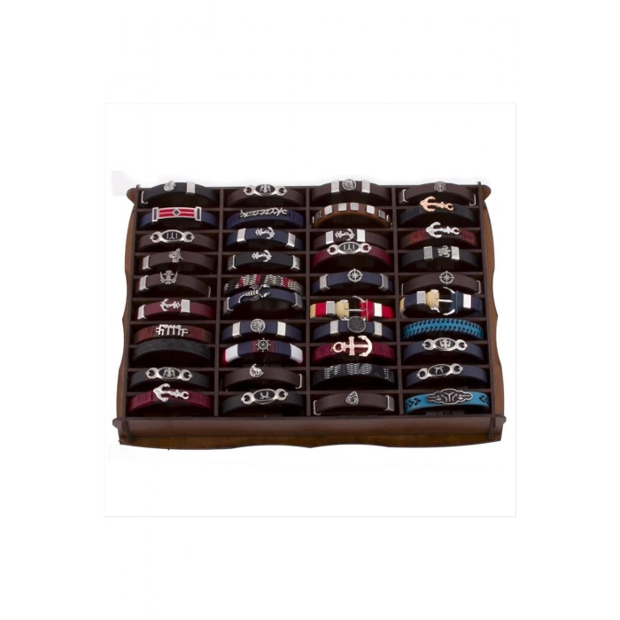 Standlı Kaliteli Suni Deri Toptan Bileklik 40 Adet