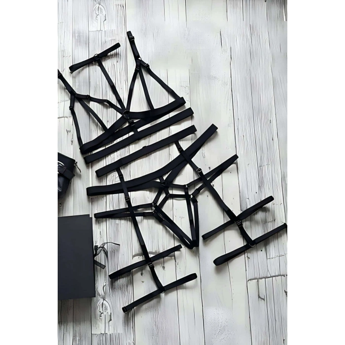 String - Sütyen Jartiyer Harness Takım - Brf142