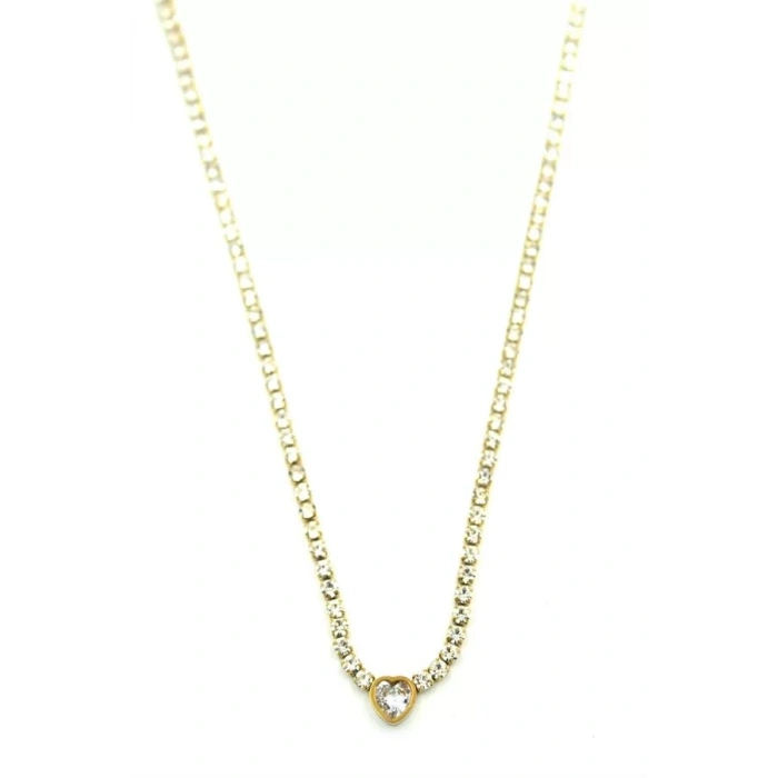 Su Yolu Kalp Kolye - Altın