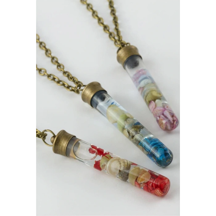 Sulu Çiçek Fanus Canlı Kolye