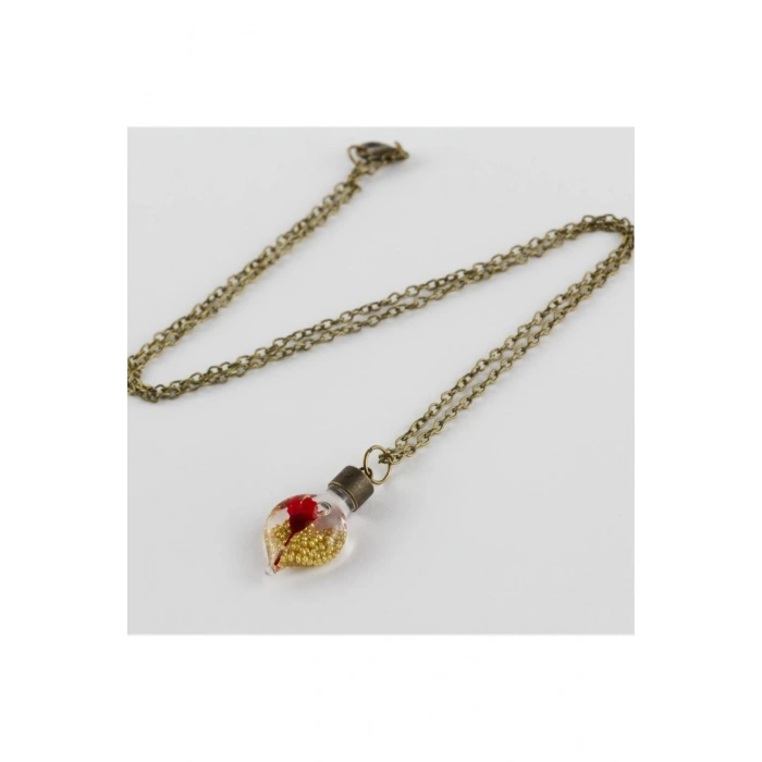 Sulu Çiçek Fanus Canlı Kolye