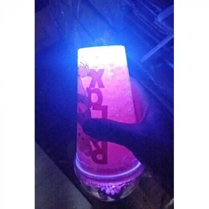 Suluk Pipetli Meyve Görselli Led Işıklı 450 ML Çift Katman Mika Su Şişesi 2096 Kiwi