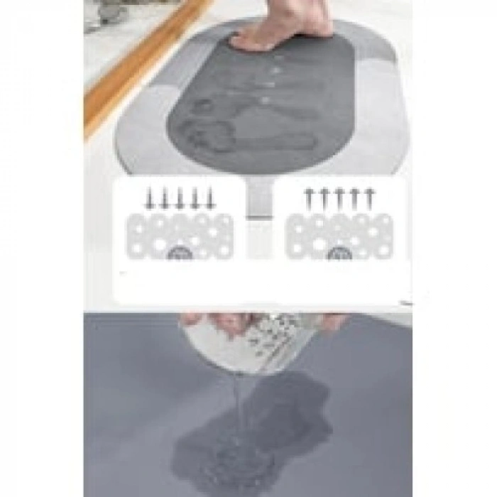 Süper Su Emici Kaymaz Tabanlı Nappa Banyo Paspası