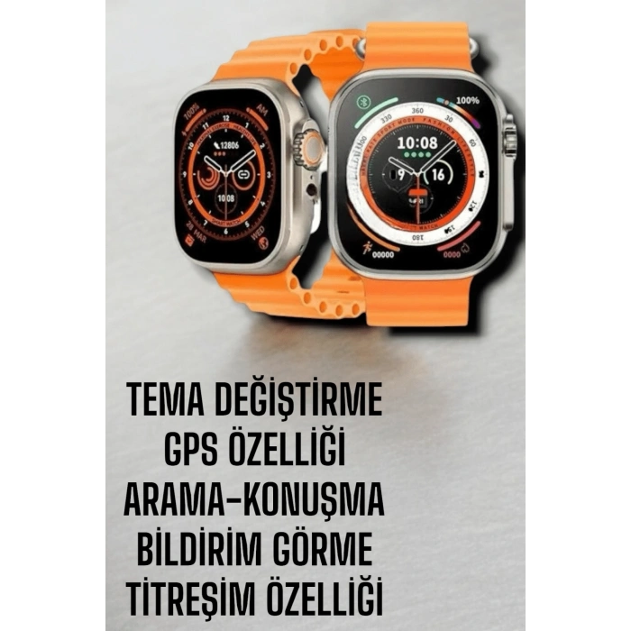 Suya Ve Toza Dayanıklı 45 Mm Akıllı Saat Bildirim Ve Cevapsız Çağrı Görüntüleme