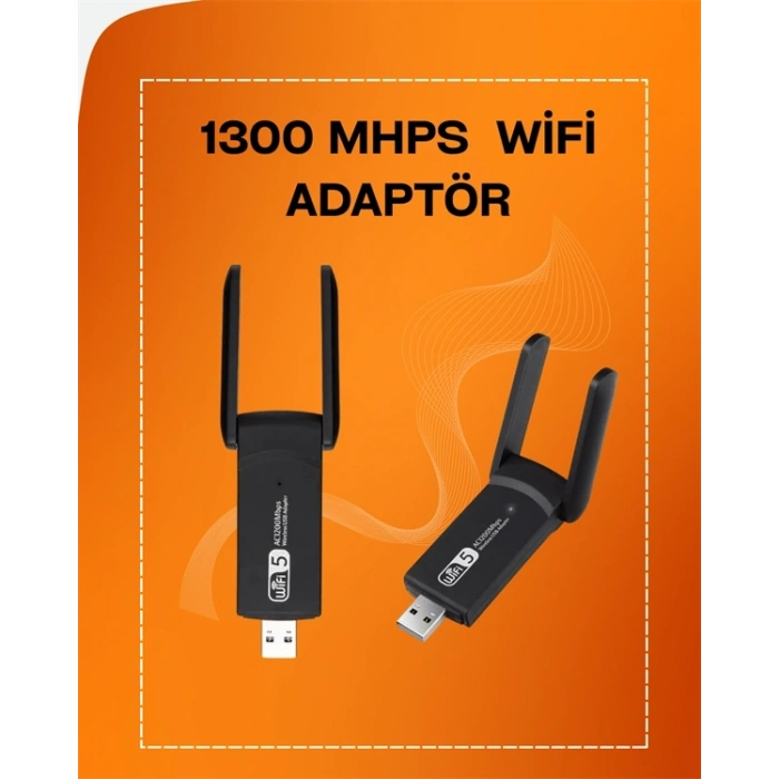 Tak-çalıştır Özellikli Çift Bant Wifi Adaptör – 1200 Mbps