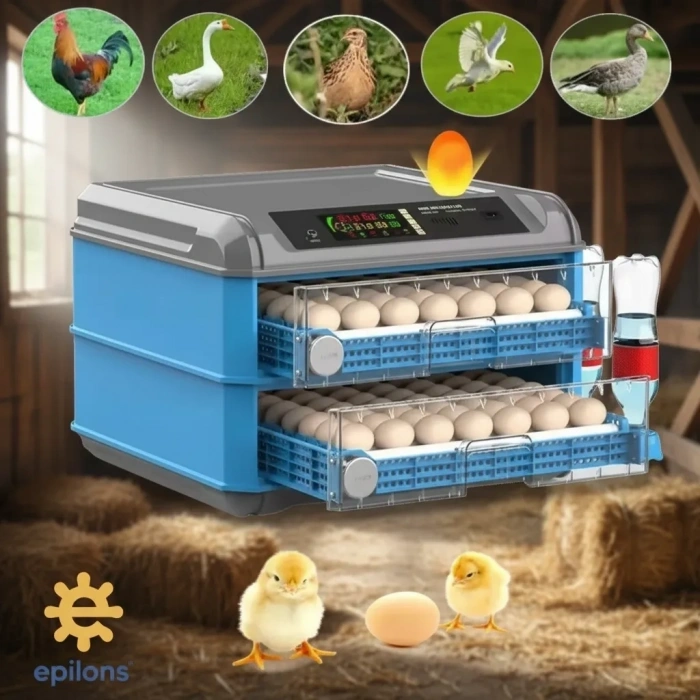 Tam Otomatik 128 Yumurta Kapasiteli Kuluçka Makinesi - Civciv Kaz Hindi Ördek İçim Wifi Kameralı