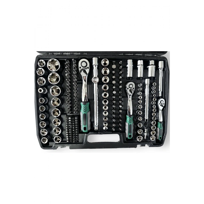 Tam Profesiyonel Germany 72 Diş Eğik Cırcır 216 Parça Lokma Takımı Oto Tamirci Tam Set 1/2-3/8-1/4