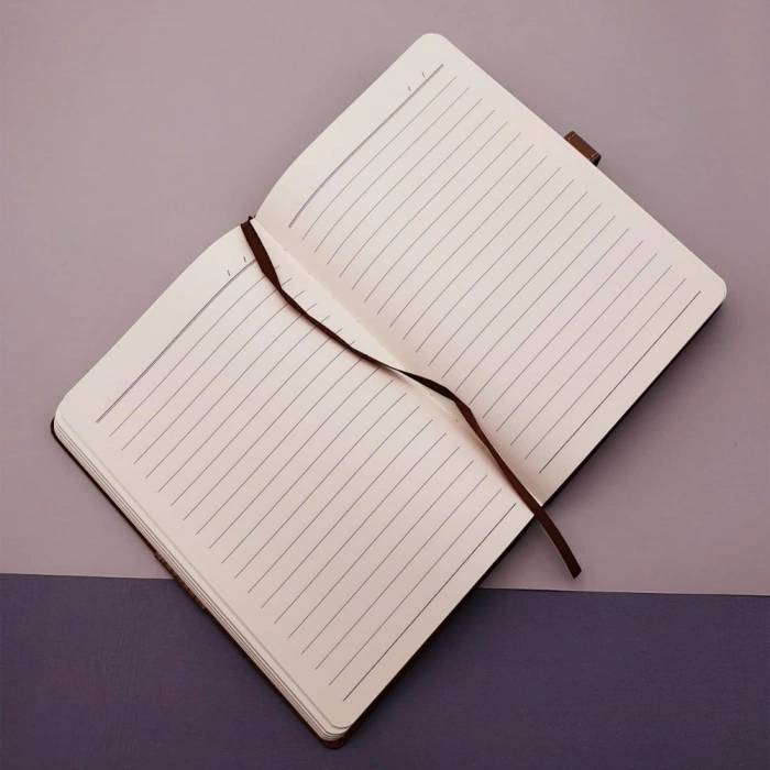 Tarihsiz Ajanda Defter Kahverengi Beyaz Renk
