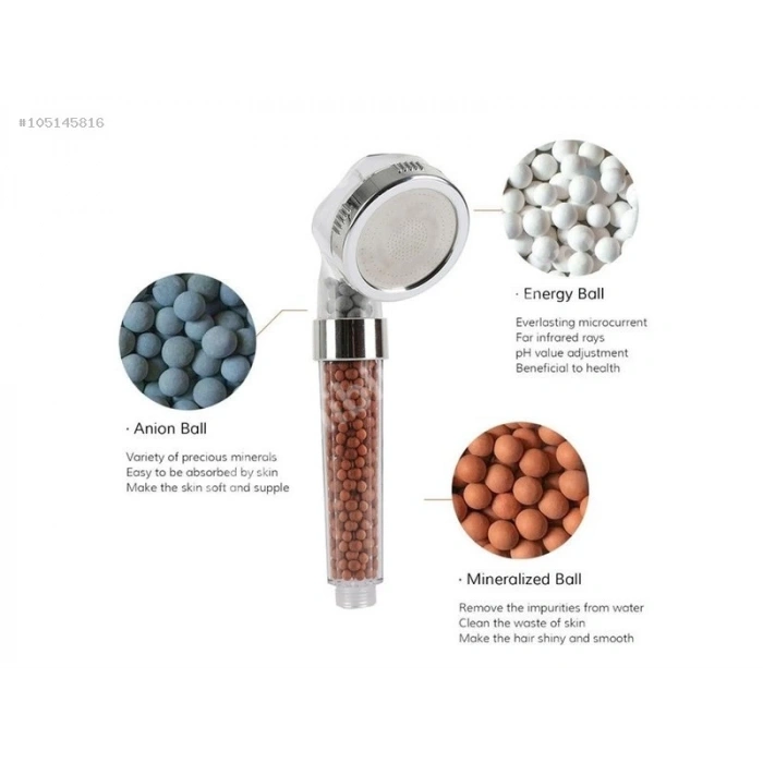 Tasarruflu Boncuklu Ledli Duş Başlık-pil Veya Elektrik Gerekmez Kinetik Enerjili