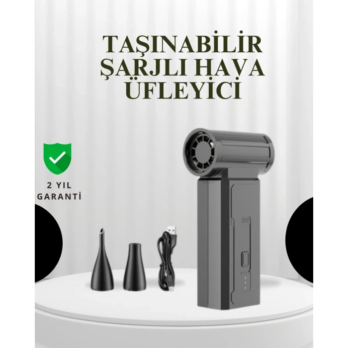 Taşınabilir Şarjlı Güçlü Hava Üfleme Aleti Çok Yönlü Kullanım