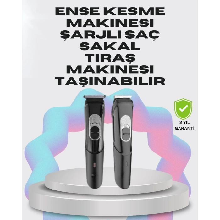 Taşınabilir Şarjlı Saç Sakal Tıraş Makinesi – 3 Taraklı Sessiz Ve Ergonomik
